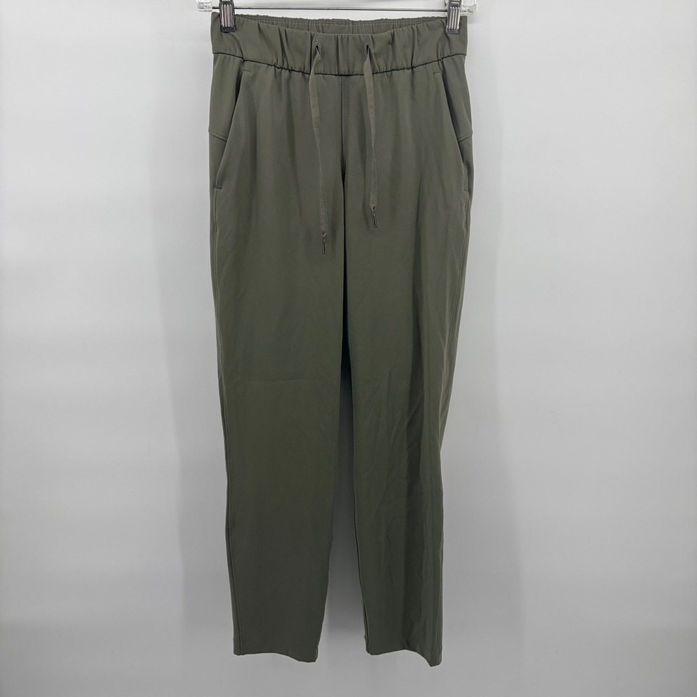 Lululemon On the Fly 7/8 Pant Olive Green Luxtreme Jogger Size 2 workout